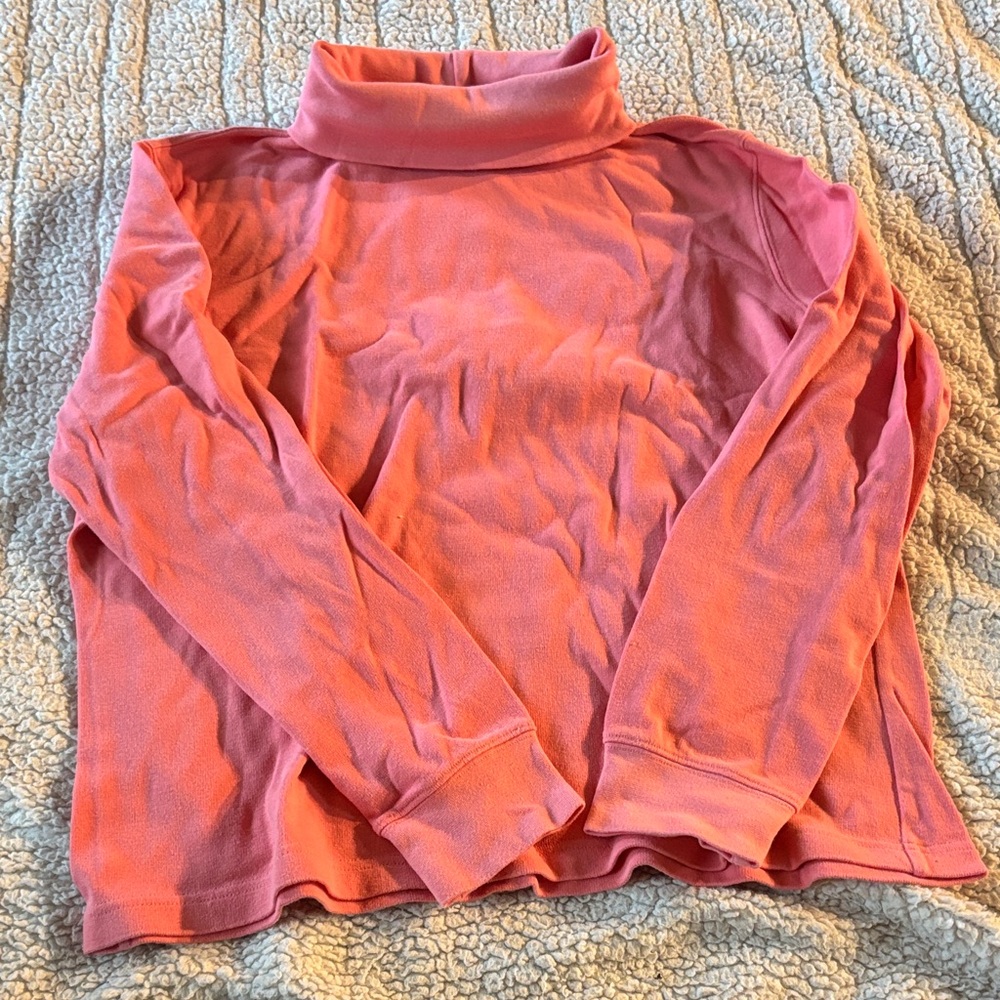 Cozy Coral Turtleneck Sweatshirt